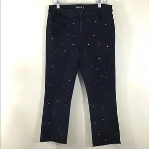 Design Lab Crop Highrise Jeans Rhinestones Size 31